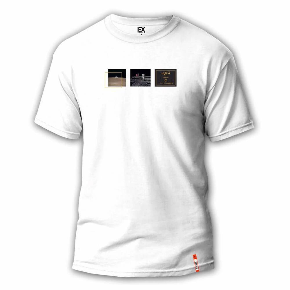 NEW EIGHT X men's one giant leap street t-shirt in white
